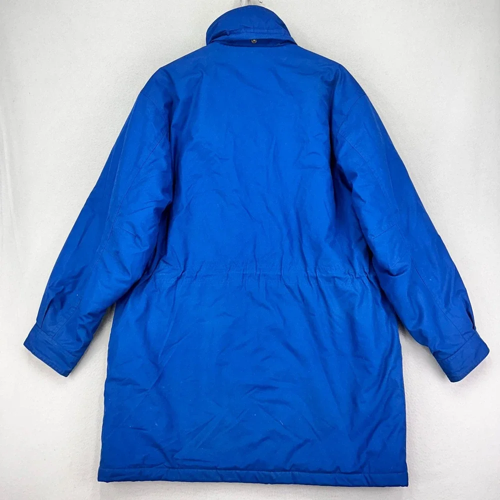Vintage‎ Lands' End Barn Coat Mens Medium Blue Wool Flannel Lined Chore Jacket